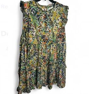 Jodifl floral Dress ruffle s short sleeve Size 3X.